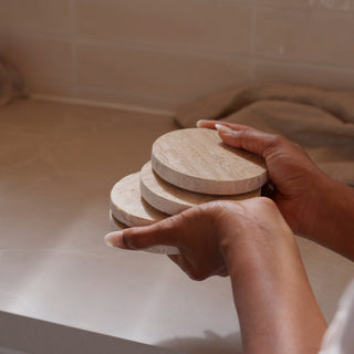 Travertine Round Coasters