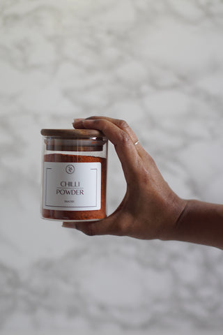 Round Glass Spice Jars With Labels - Airtight Acacia Wooden Lid