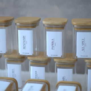 Spice Jar Labels - Customisable Set of 12, 24 or 50 - So At Nature