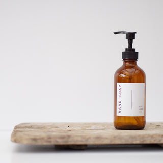 Amber Glass Soap Dispenser 250ml - Johin Mini