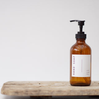 Amber Glass Soap Dispenser 250ml - Johin Mini