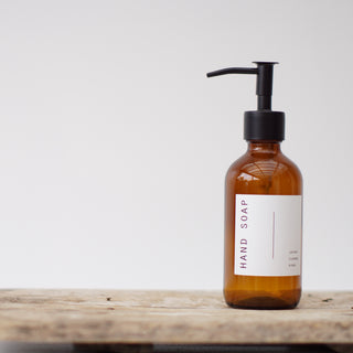 Amber Glass Soap Dispenser 250ml - Johin Mini