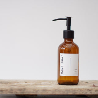 Amber Glass Soap Dispenser 250ml - Johin Mini
