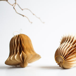 Bell Shaped Tan Foldable Christmas Decor