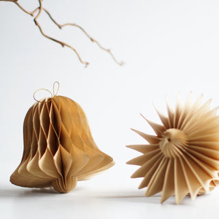 Bell Shaped Tan Foldable Christmas Decor