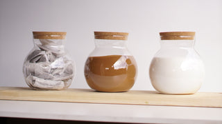 Set of 3 Globe Glass Jars - Tea Coffee Sugar Jars