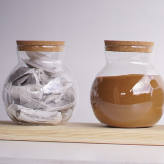 Set of 3 Globe Glass Jars - Tea Coffee Sugar Jars