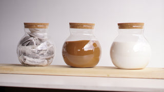 Set of 3 Globe Glass Jars - Tea Coffee Sugar Jars