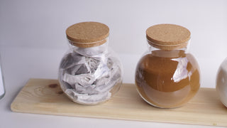 Set of 3 Globe Glass Jars - Tea Coffee Sugar Jars