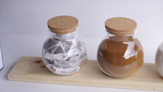 Set of 3 Globe Glass Jars - Tea Coffee Sugar Jars