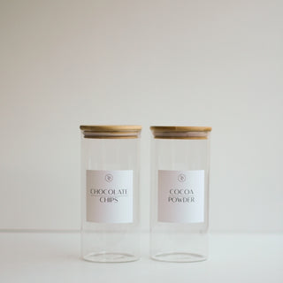 1.4L Glass Jar With Bamboo Lid Baking Pantry Storage Jar
