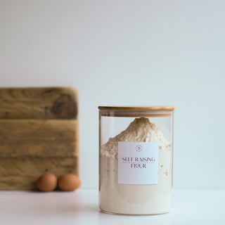 3.2L Wide Mouth Glass Jar With Bamboo Lid Baking Pantry Storage Jar