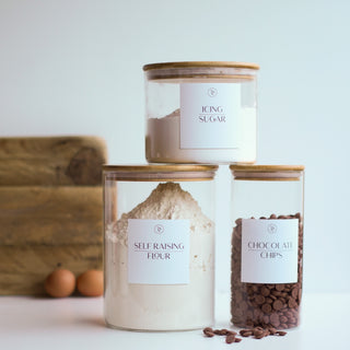 1.4L Glass Jar With Bamboo Lid Baking Pantry Storage Jar