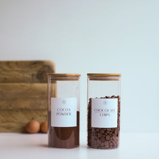 1.4L Glass Jar With Bamboo Lid Baking Pantry Storage Jar