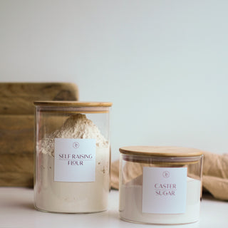 3.2L Wide Mouth Glass Jar With Bamboo Lid Baking Pantry Storage Jar