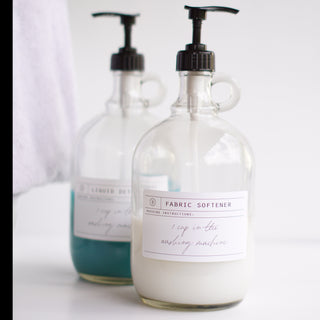 Glass Half Gallon Laundry Bottles - Detergent Dispensers Set