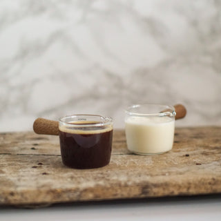 Glass Liquid Dressing Saucer with Wooden Handle