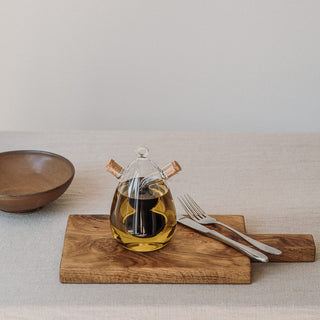 clear glass oil vinegar cruet