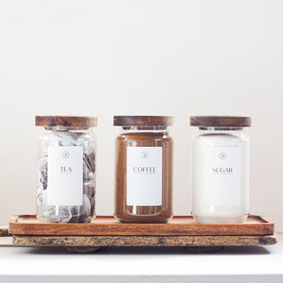Tea Coffee Sugar Canisters, 800ml Jars with Airtight Lid - Set of 3 Jars