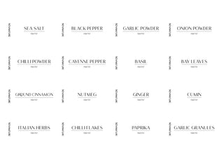 Spice Jar Labels - Customisable Set of 12, 24 or 50 - So At Nature
