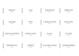 Spice Jar Labels - Customisable Set of 12, 24 or 50 - So At Nature