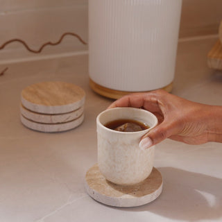Travertine Round Coasters