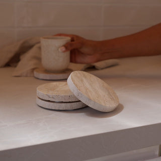 Travertine Round Coasters