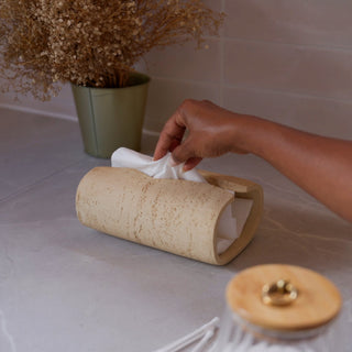 Travertine Stone Tissue Holder