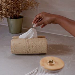 Travertine Stone Tissue Holder