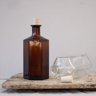 Hexagon Glass Bottle with Cork Lid - Kuusi