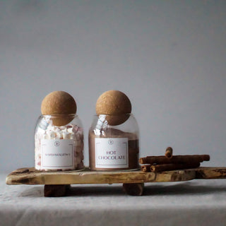 Hot Chocolate and Marshmallow Glass Jar Set - Choklad