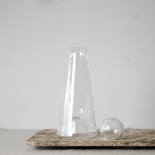Glass carafe with ball lid - dishwasher safe luxury glassware