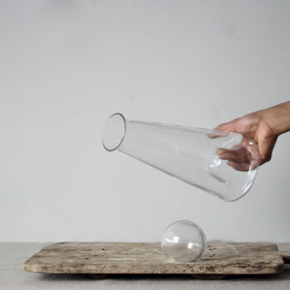 Glass carafe with ball lid - dishwasher safe luxury glassware