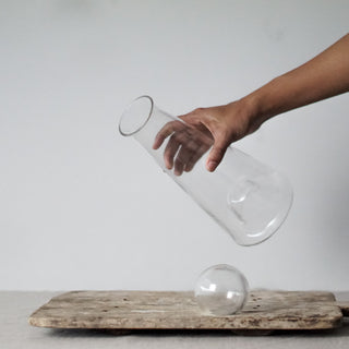 Glass carafe with ball lid - dishwasher safe luxury glassware