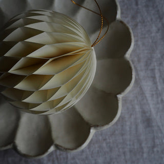 Beige Ball Shaped Paper Christmas Decor