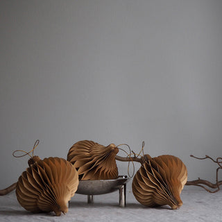 Tan Lantern Shaped Paper Christmas Decor