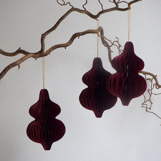 Wine Red Christmas Paper Decor