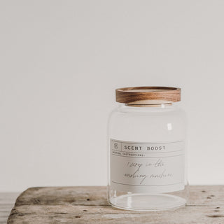Laundry Glass Jar With Wooden Lid 1.2L - Klesvask