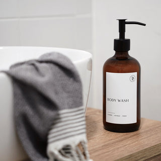 Premium Amber Glass Soap Dispenser 500ml