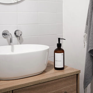 Premium Amber Glass Soap Dispenser 500ml