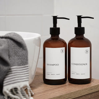 Premium Amber Glass Soap Dispenser 500ml