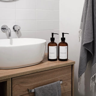 Premium Amber Glass Soap Dispenser 500ml