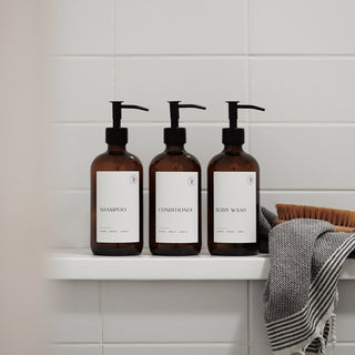 Premium Amber Glass Soap Dispenser 500ml