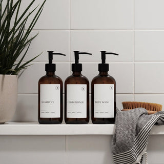 Body Wash, Shampoo and Conditioner Dispenser Set