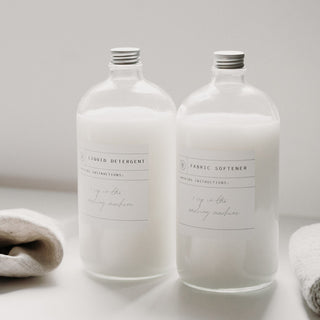 1L Glass Laundry Bottle With Silver Lid - Pesula