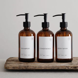 Body Wash, Shampoo and Conditioner Dispenser Set