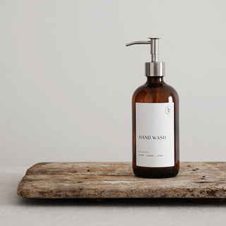 Premium Amber Glass Soap Dispenser 500ml