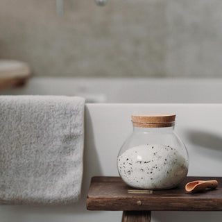 Globe Glass Jar with Cork Lid and Wooden Scoop