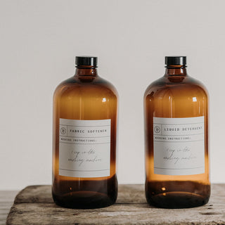 1L Amber Glass Bottle With Black Lid (Perfectly Imperfect) - Tumma