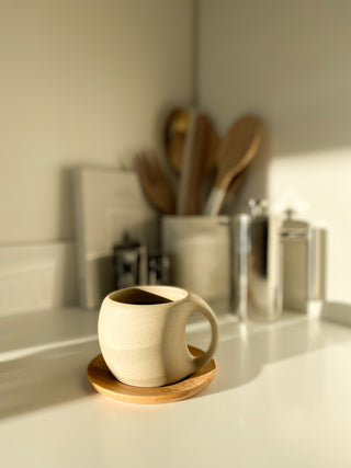 Ceramic Mug with Wooden Coaster - Magu
